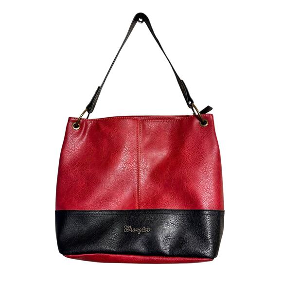 Wrangler Red and Black Leather Shoulder Bag Like New - Picture 1 of 8